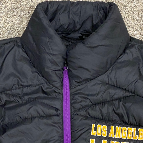 XXL NBA Los Angeles Lakers Black Puffer Jacket Coat Black Monogram Mens 2XL - Picture 3 of 12